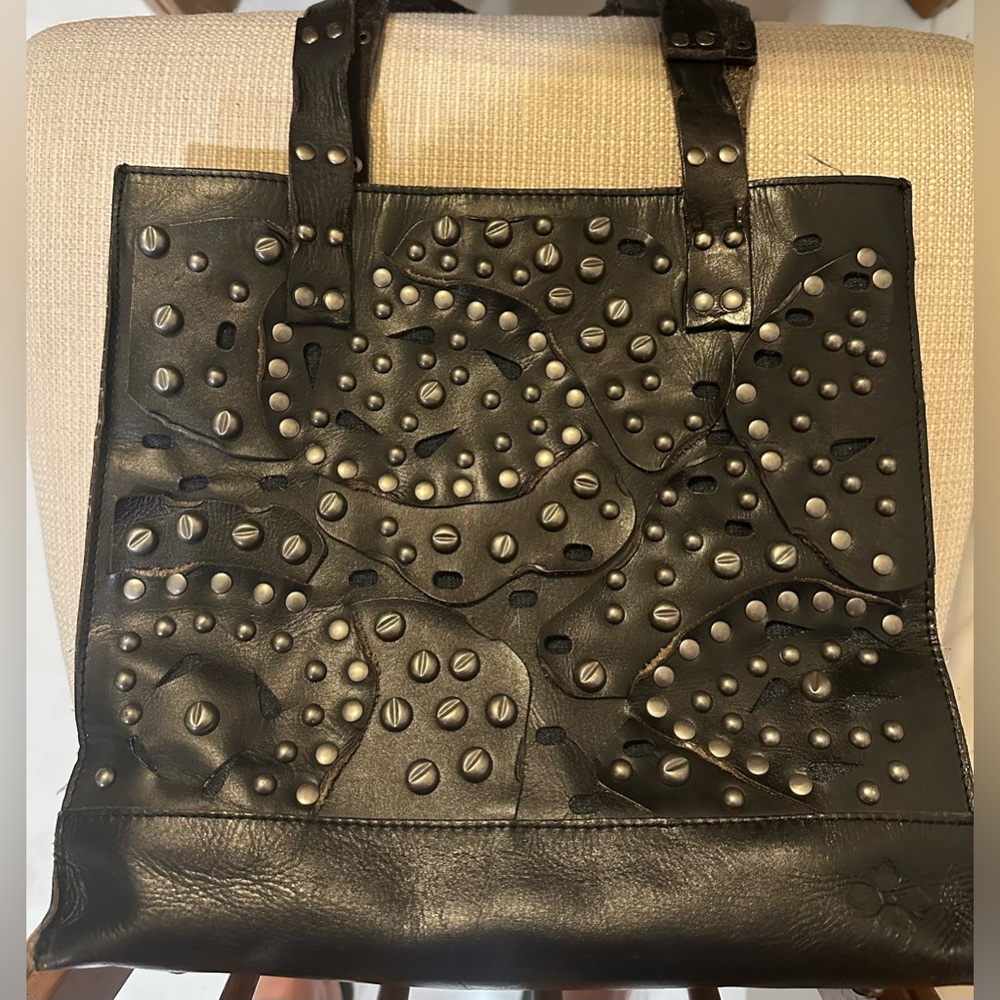 Patricia Nash Black Studded Shoulder Bag